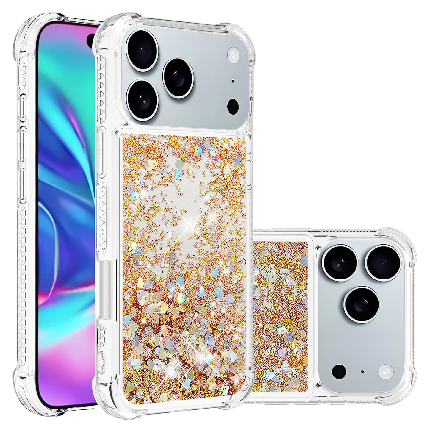 iPhone 17 Pro Glitzer-Hülle – Stoßfest & mit Treibsand