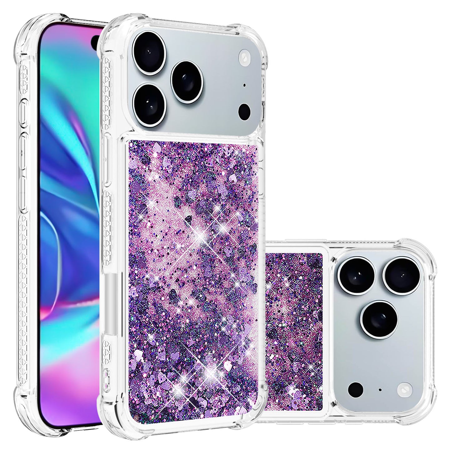 iPhone 17 Pro Glitzer-Hülle – Stoßfest & mit Treibsand