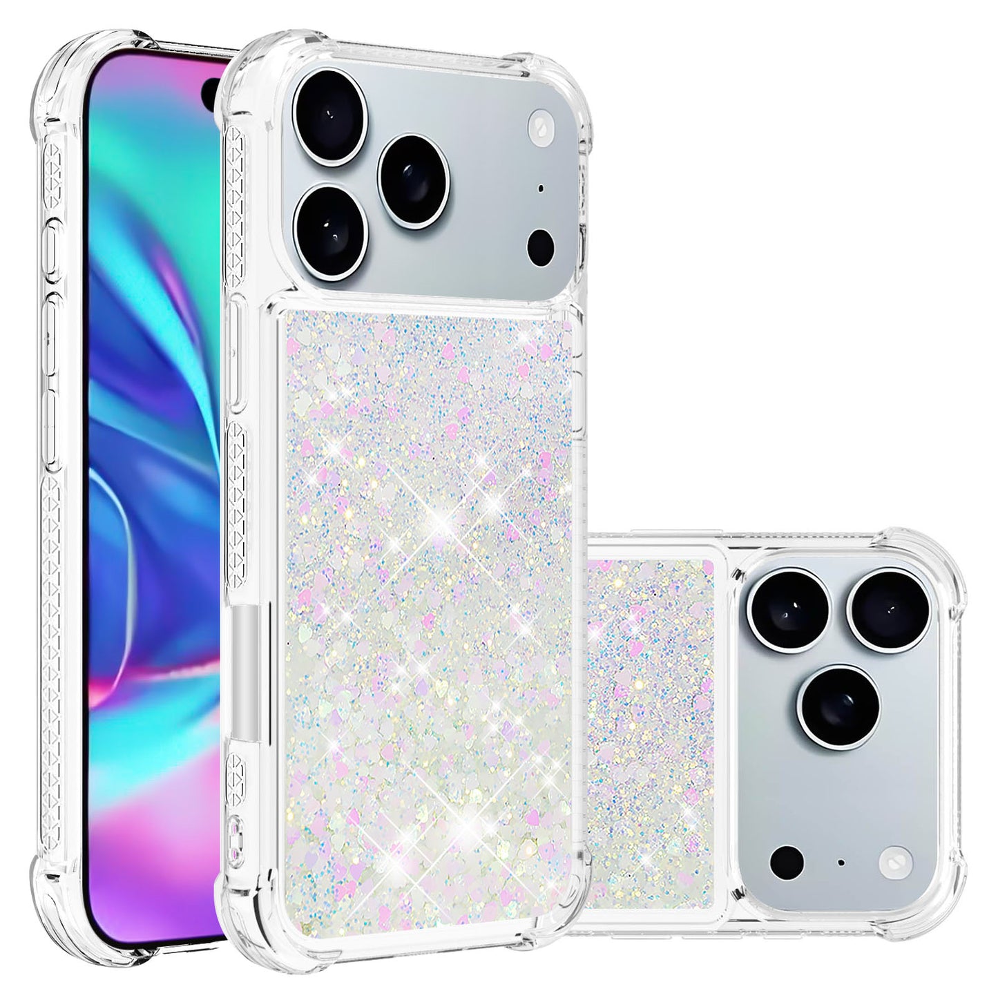iPhone 17 Pro Glitzer-Hülle – Stoßfest & mit Treibsand