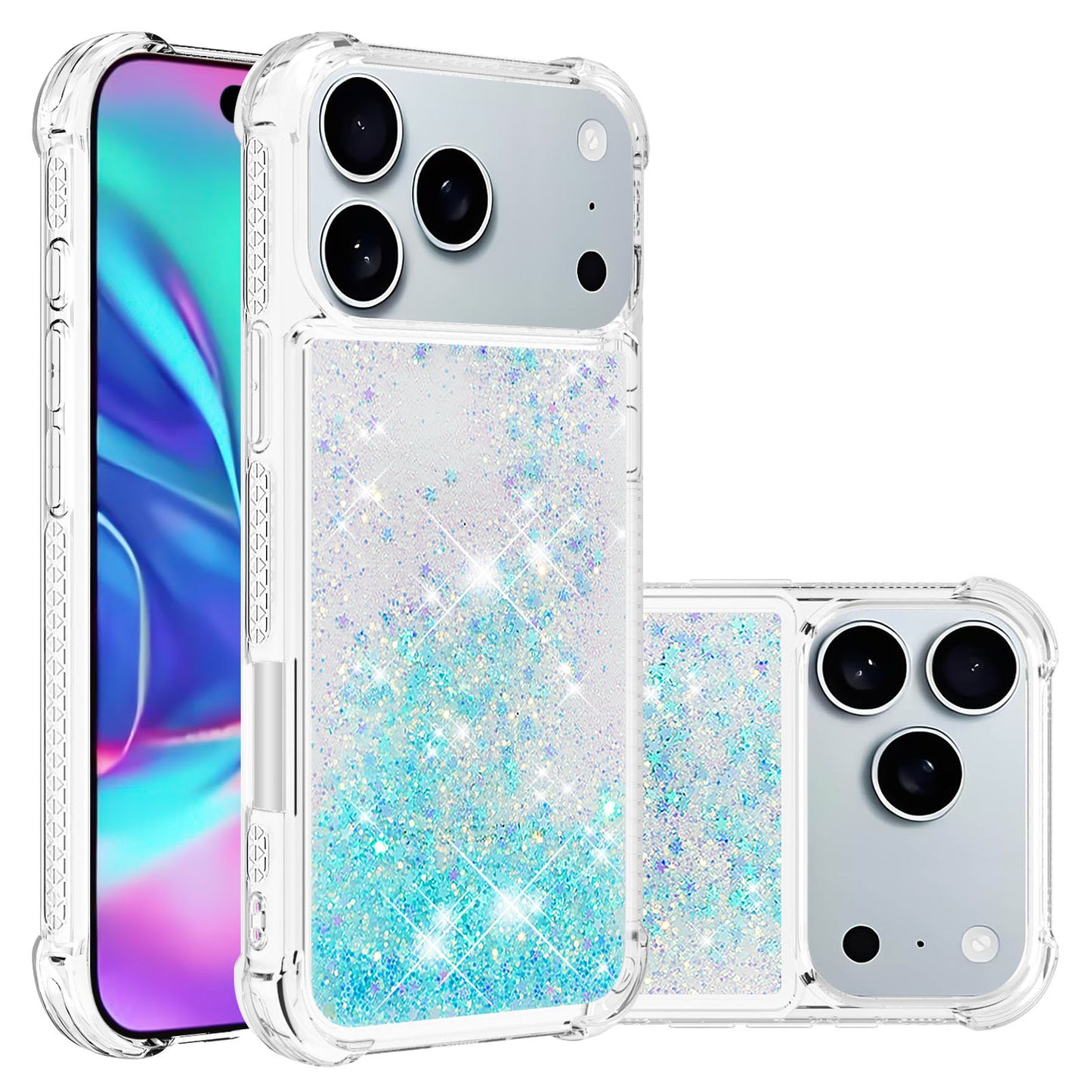 iPhone 17 Pro Glitzer-Hülle – Stoßfest & mit Treibsand