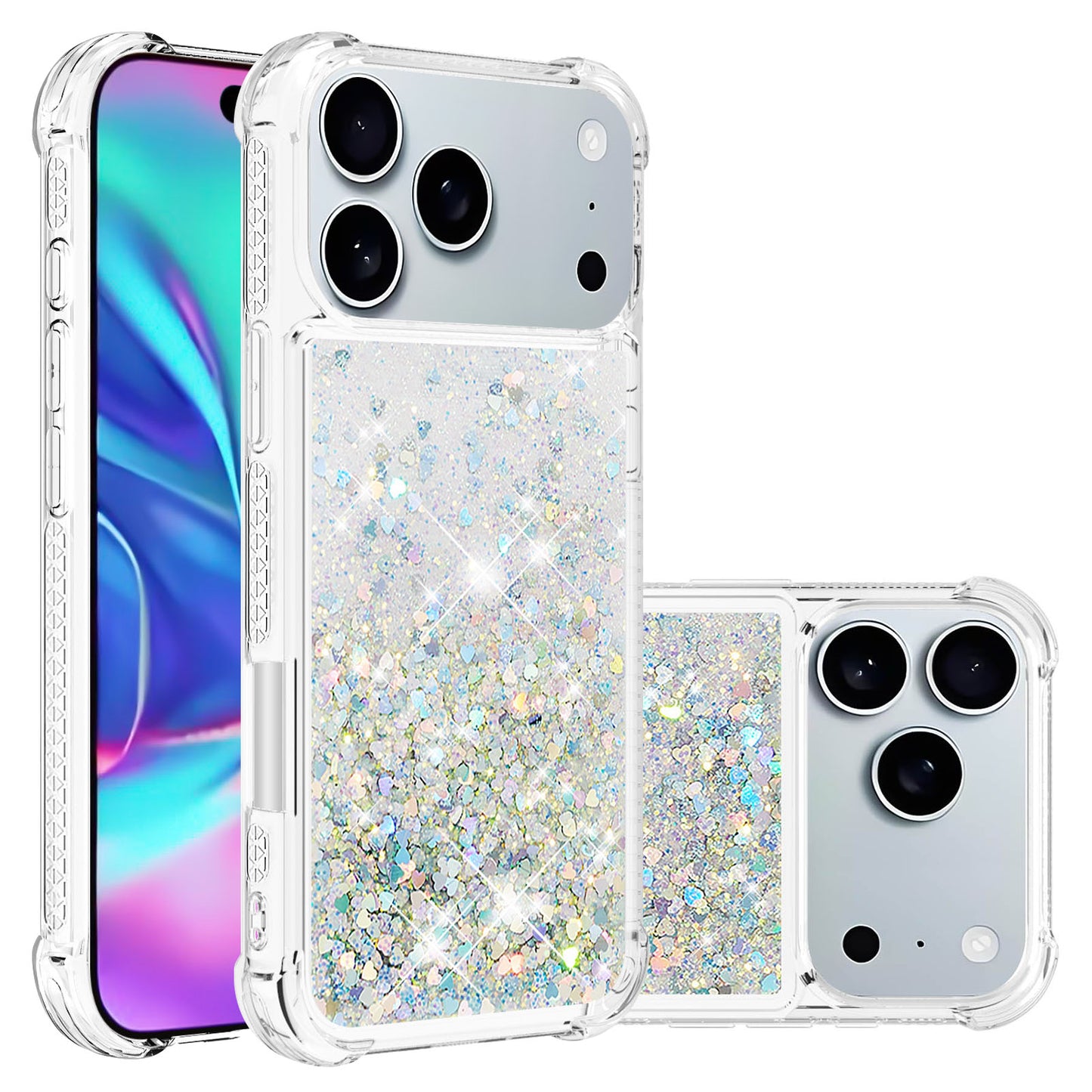iPhone 17 Pro Glitzer-Hülle – Stoßfest & mit Treibsand