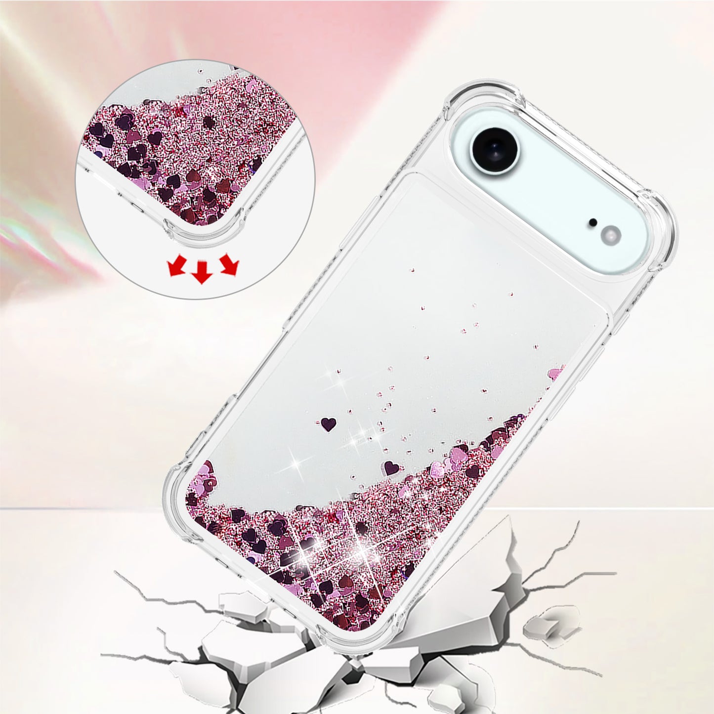 iPhone Air Glitzer-Hülle – Stoßfest & mit Treibsand