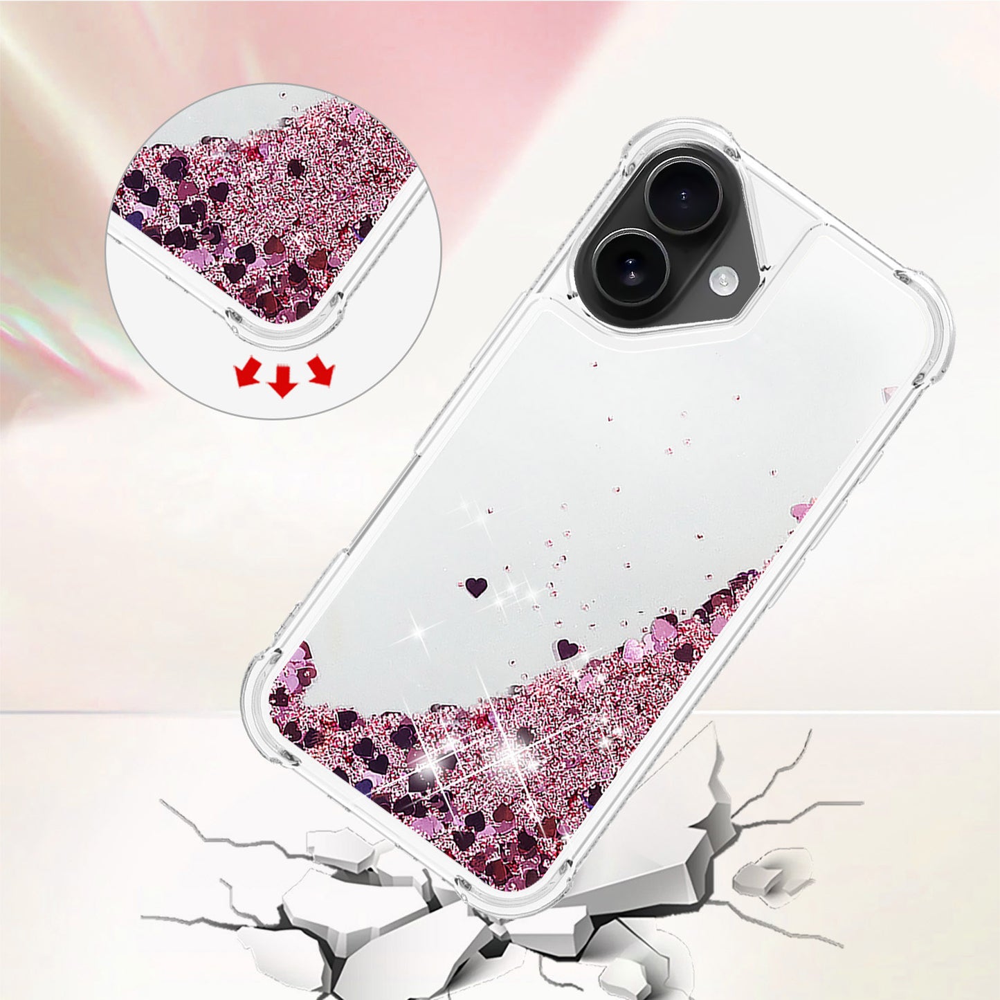 iPhone 17 Glitzer-Hülle – Stoßfest & mit Treibsand