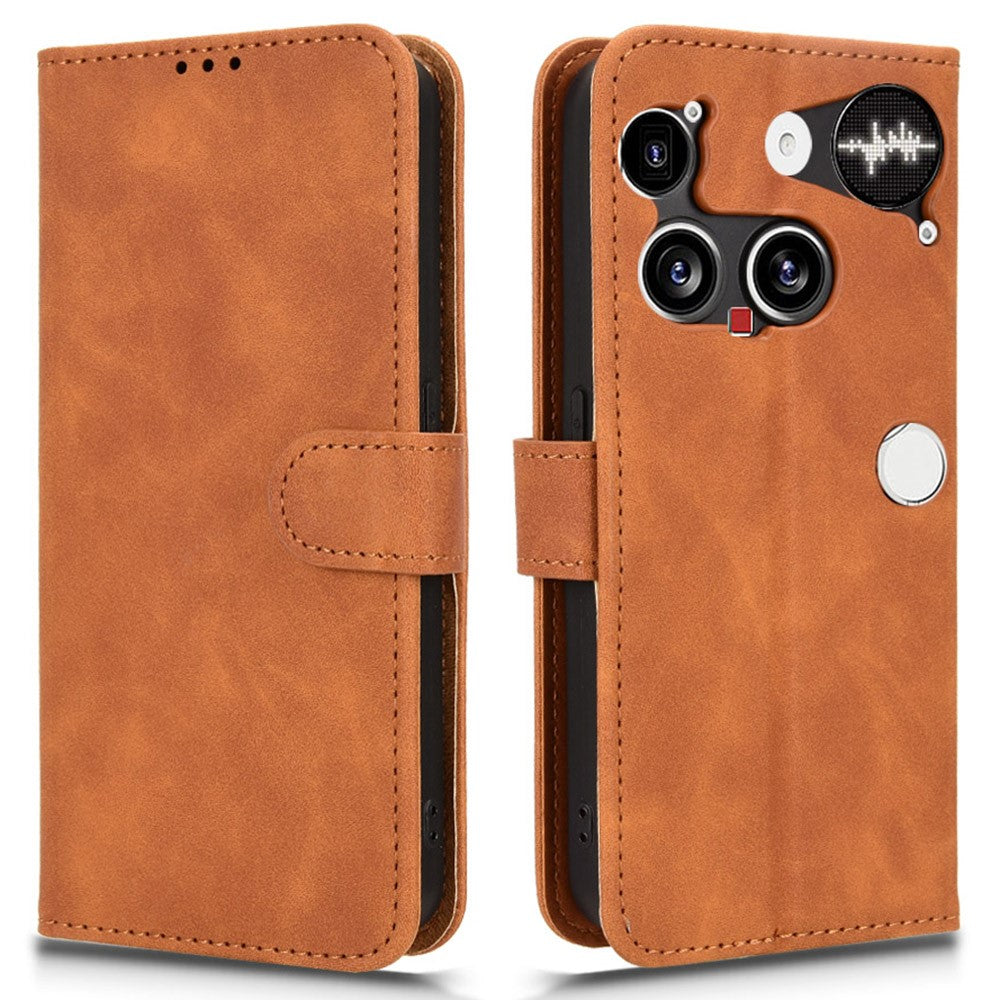 For Nothing Phone (3) 5G Leather Case Skin Feel Anti Drop Wallet Flip Phone Cover