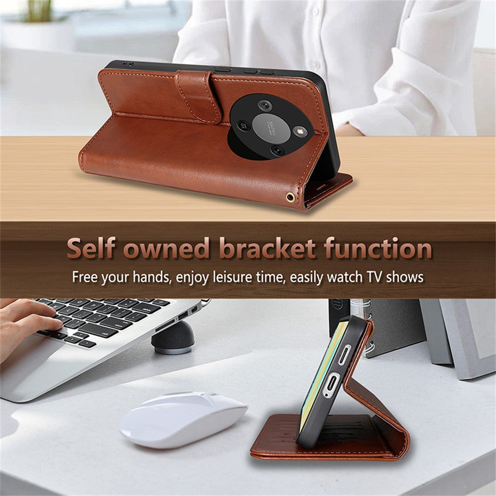 AZNS For Honor Magic8 Lite 5G / X9d 5G / X70 5G Case Anti-Scratch PU Leather Stand Wallet Phone Cover