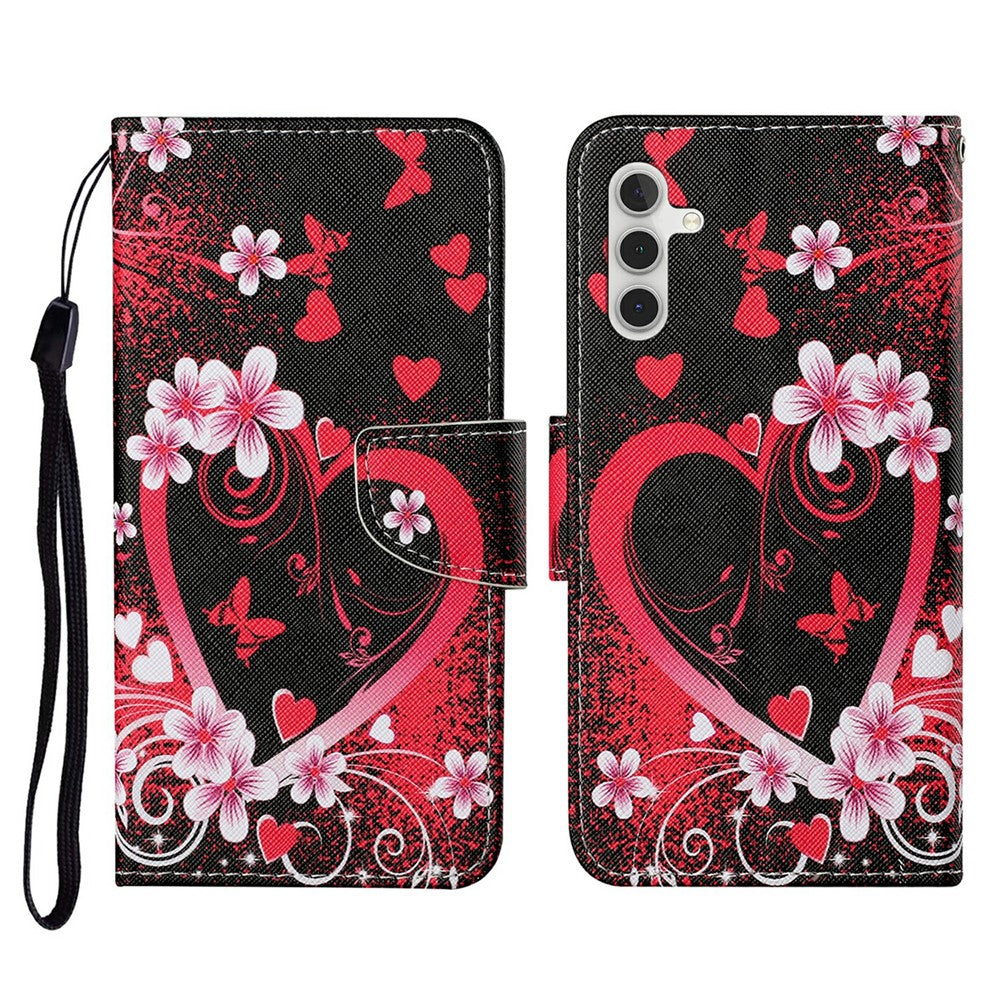 Galaxy A17 5G/4G / A26 5G / A16 5G/4G Wallet-Hülle – Musterdruck, mit Ständer & Riemen