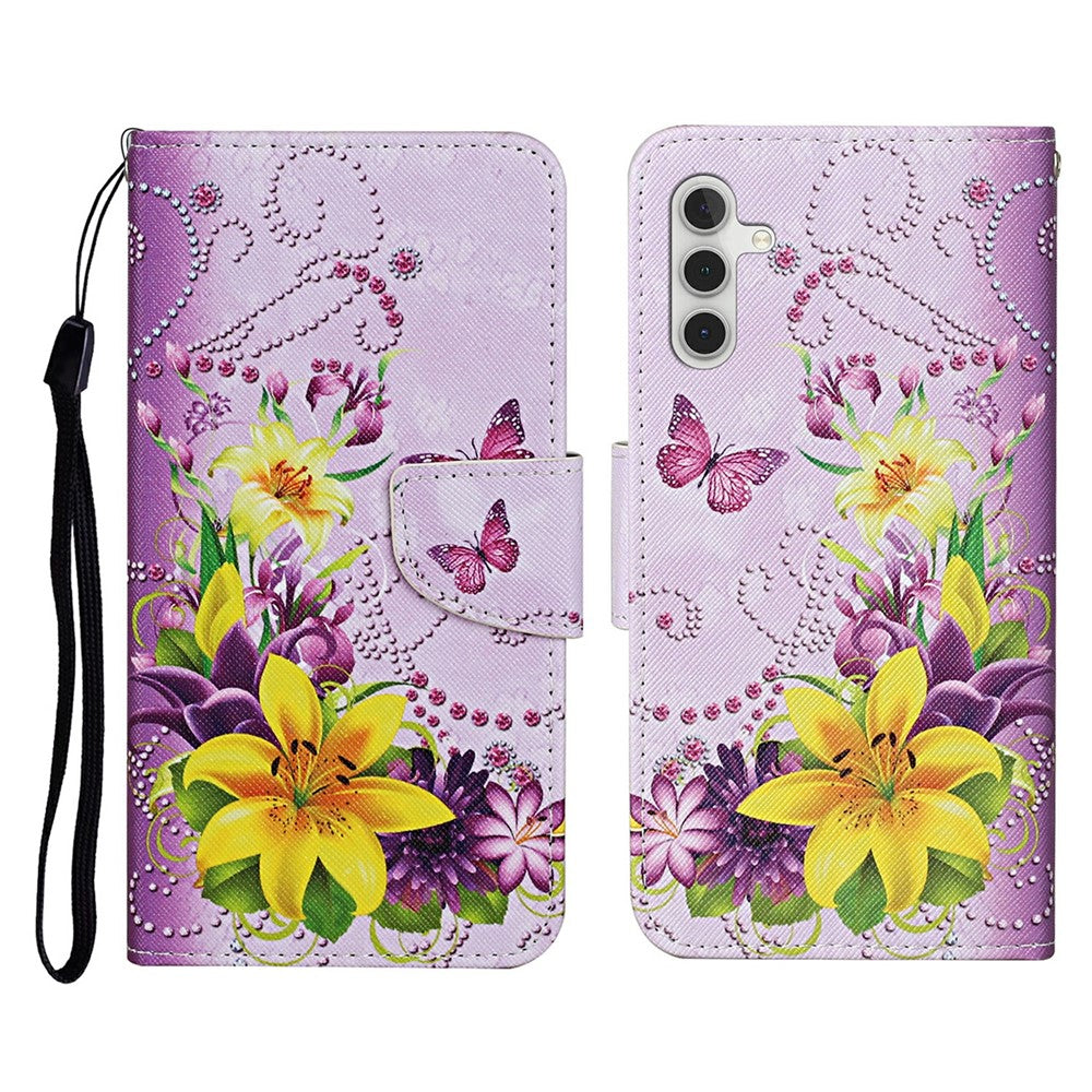 Galaxy S25 FE Wallet-Hülle – Musterdruck, mit Ständer & Riemen