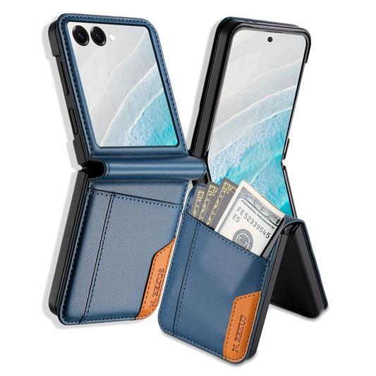 Galaxy Z Flip7 5G – Handyhülle aus Kunststoff und PU-Leder, mit Kartenfach