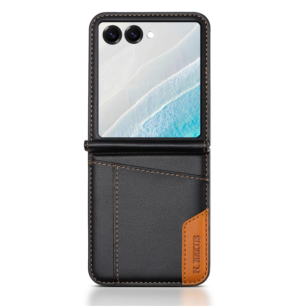 N.BEKUS For Samsung Galaxy Z Flip7 5G Case Card Slot PU + PC Phone Back Cover
