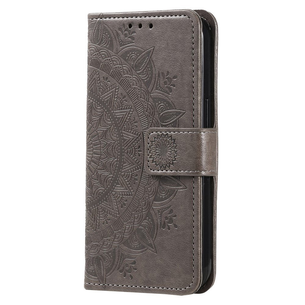 For Xiaomi Redmi 15C 5G (EU) (173mm) / 15C 4G (EU) (173mm) Stand Case Imprinted Totem PU Leather Wallet Phone Cover with Wrist Strap