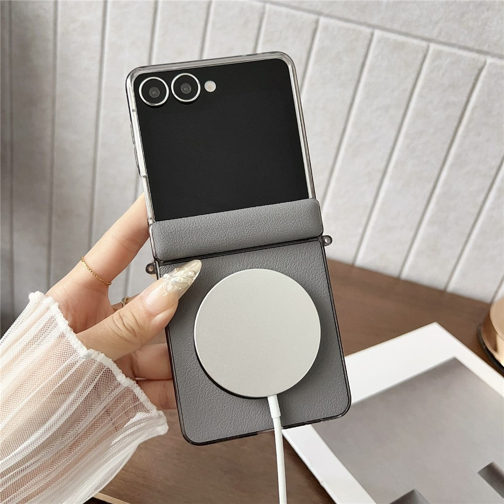 For Samsung Galaxy Z Flip7 5G Phone Magnetic Case Leather + PC Protective Cover