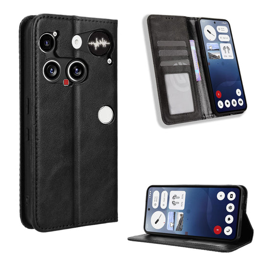 Nothing Phone (3) 5G Wallet-Handyhülle – Aus strapazierfähigem PU-Leder, mit Standfunktion & integriertem Portemonnaie