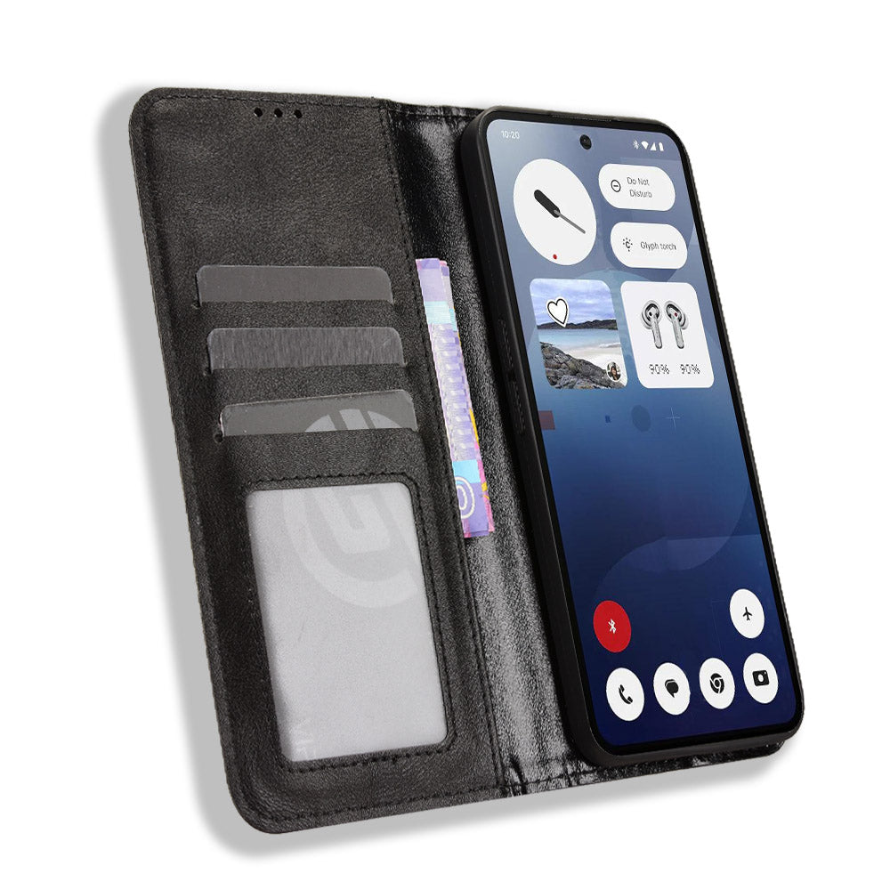 Nothing Phone (3) 5G Wallet-Handyhülle – Aus strapazierfähigem PU-Leder, mit Standfunktion & integriertem Portemonnaie