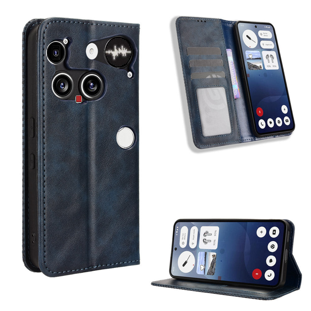 Nothing Phone (3) 5G Wallet-Handyhülle – Aus strapazierfähigem PU-Leder, mit Standfunktion & integriertem Portemonnaie