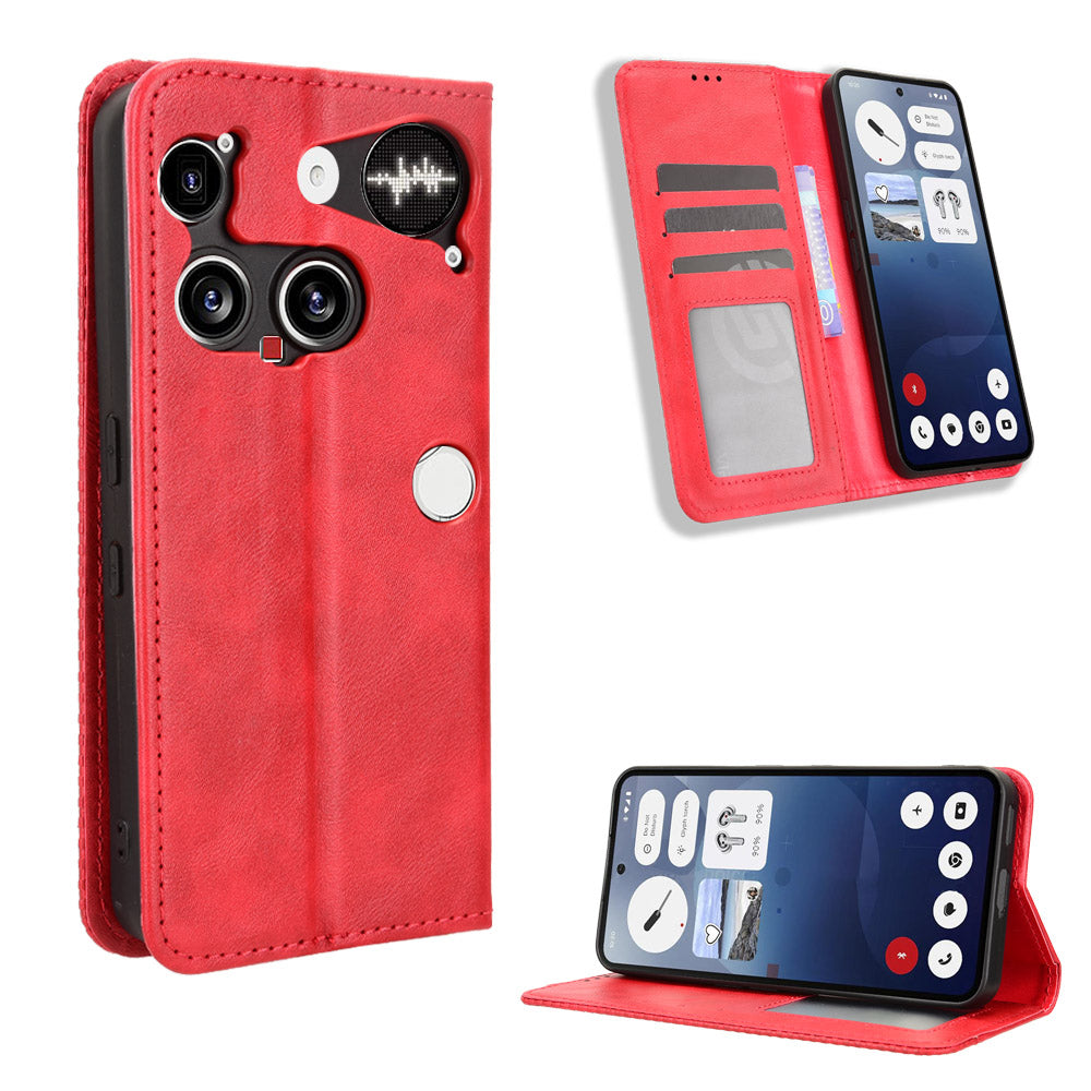 Nothing Phone (3) 5G Wallet-Handyhülle – Aus strapazierfähigem PU-Leder, mit Standfunktion & integriertem Portemonnaie