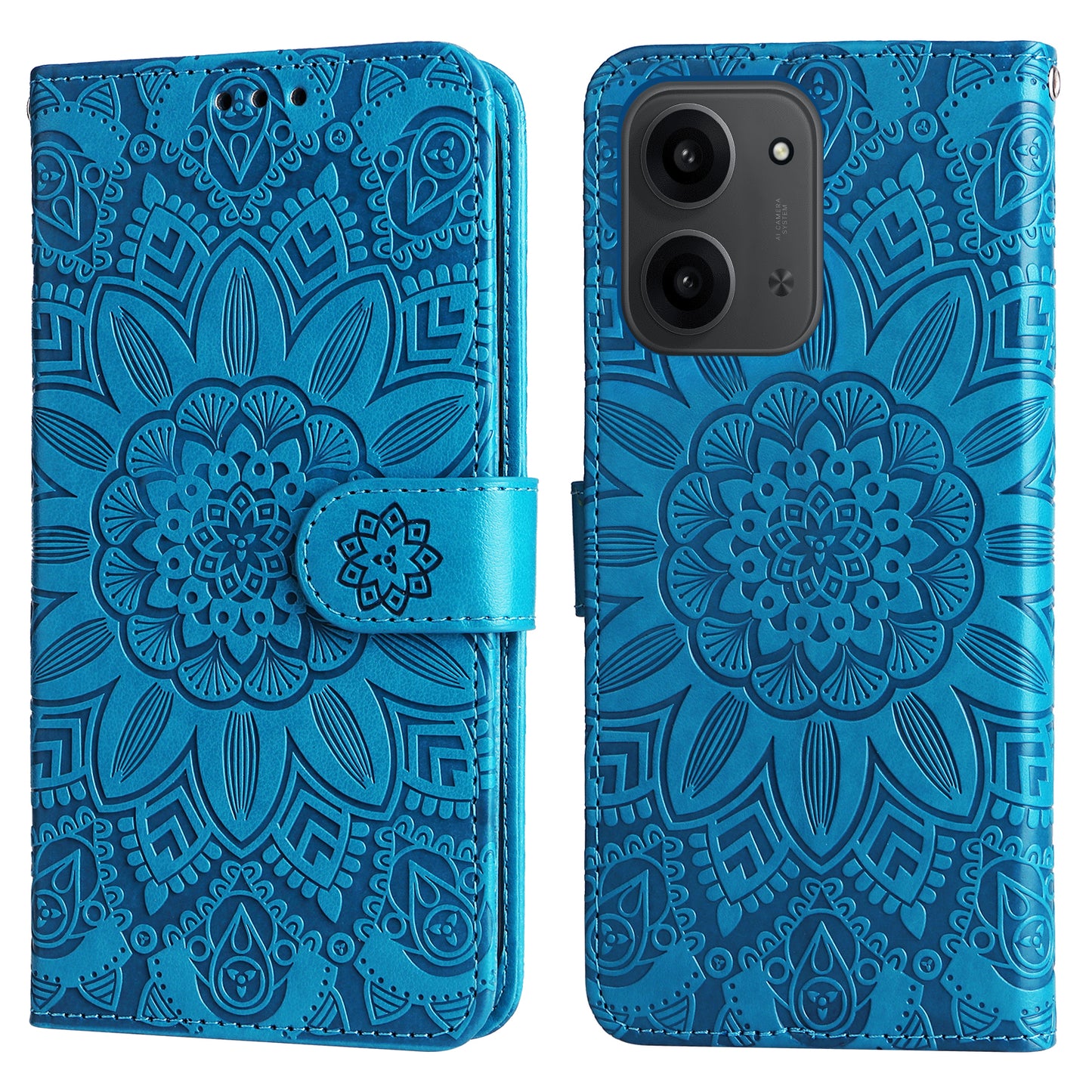 For Xiaomi Redmi 15C 4G (Global) (171mm) / Poco C85 4G (171mm) Case Sunflower Imprint Leather Wallet Phone Cover