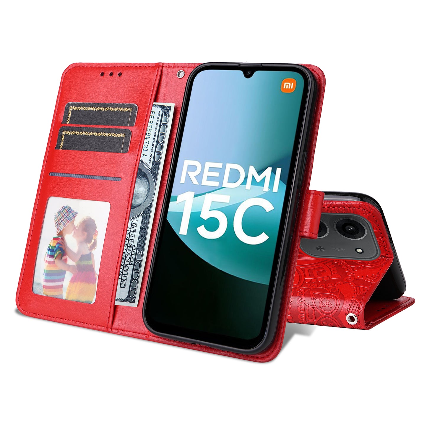 For Xiaomi Redmi 15C 4G (Global) (171mm) / Poco C85 4G (171mm) Case Sunflower Imprint Leather Wallet Phone Cover