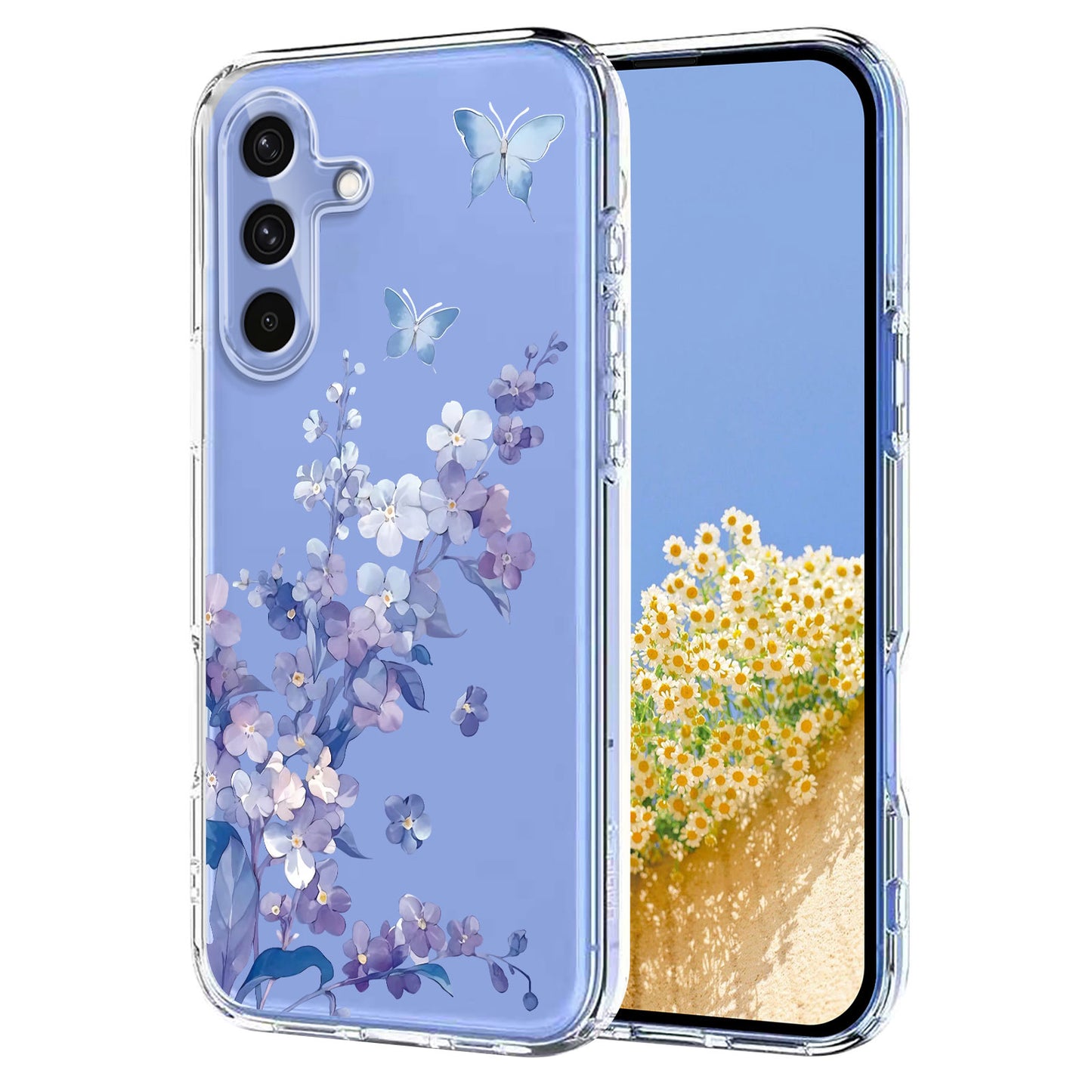 Galaxy S25 FE Schutzhülle – Mit Blumen- Schmerttlingmuster & Stoßfest