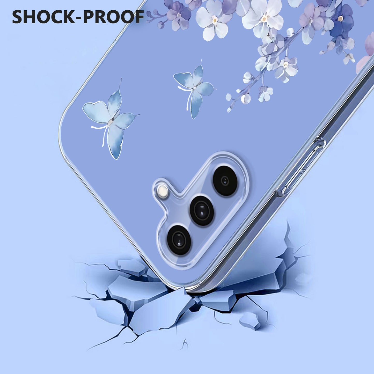 Galaxy S25 FE Schutzhülle – Mit Blumen- Schmerttlingmuster & Stoßfest