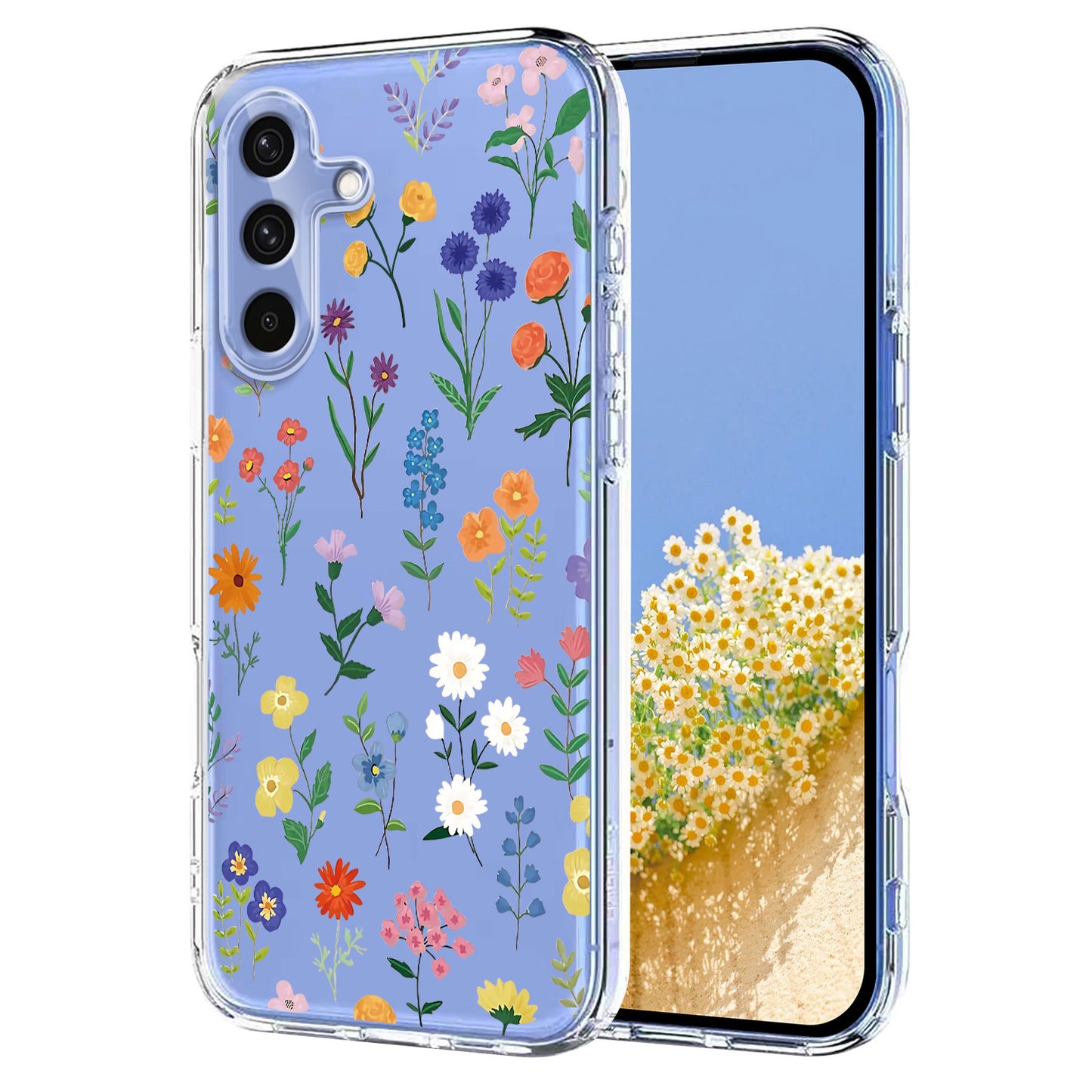 Galaxy S25 FE Schutzhülle – Mit Blumen- Schmerttlingmuster & Stoßfest