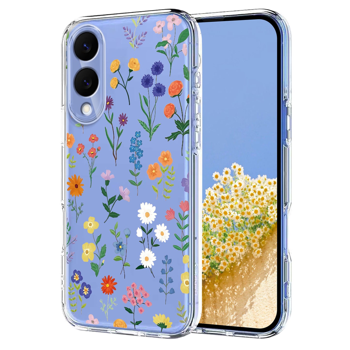 Galaxy S25 Edge Schutzhülle – Mit Blumen- Schmerttlingmuster & Stoßfest