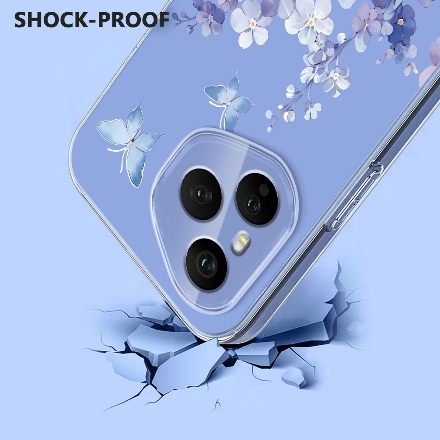 For Honor 400 Pro 5G (Global) Case Butterfly Floral Pattern Printing TPU Phone Back Cover