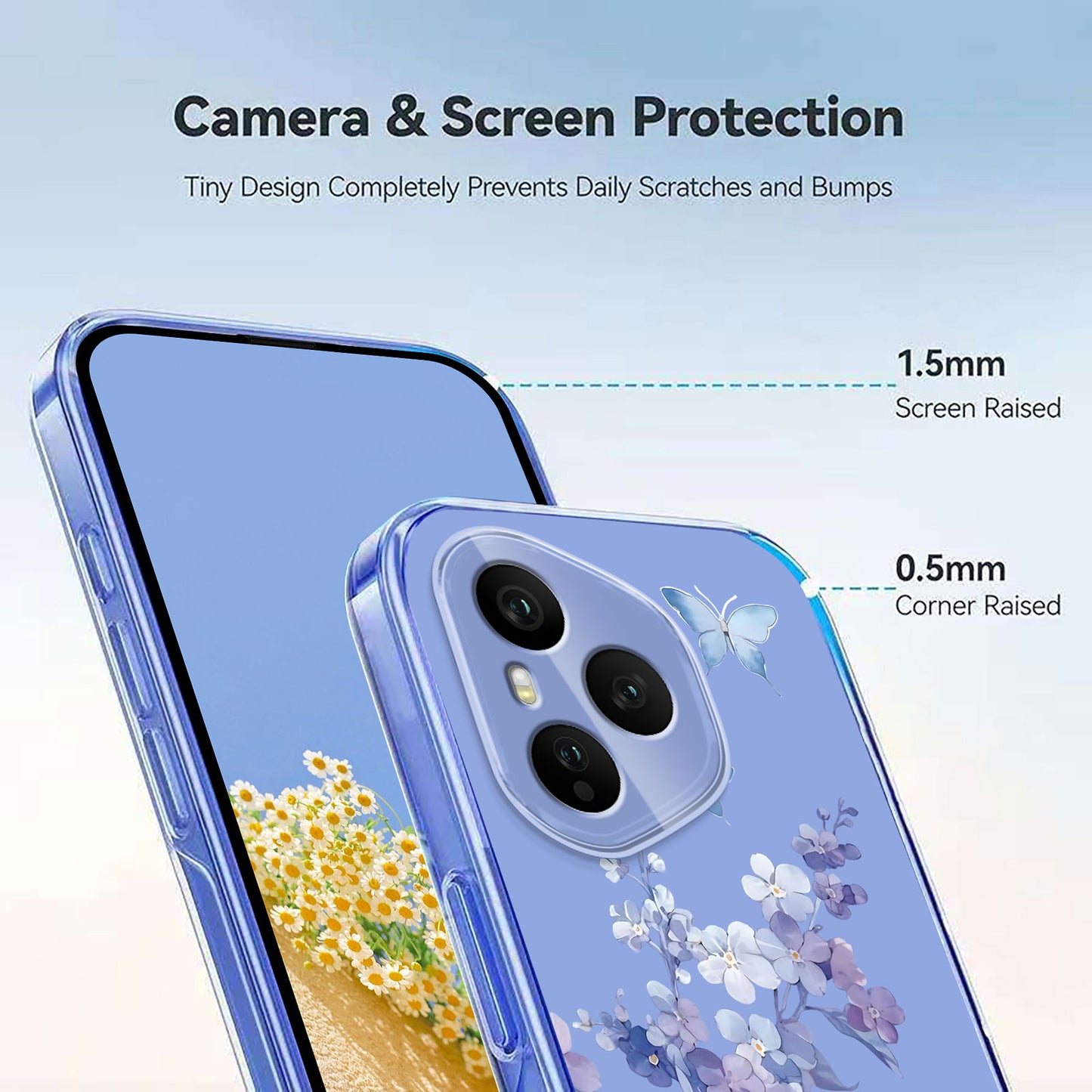 For Honor 400 Pro 5G (Global) Case Butterfly Floral Pattern Printing TPU Phone Back Cover