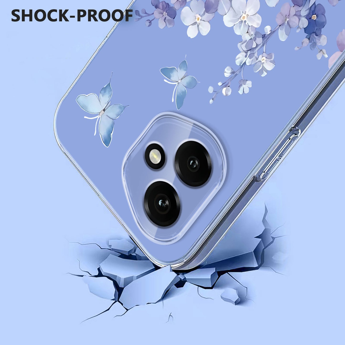 For Honor 400 5G (Global) Case Butterfly Floral Pattern Printing TPU Phone Back Cover