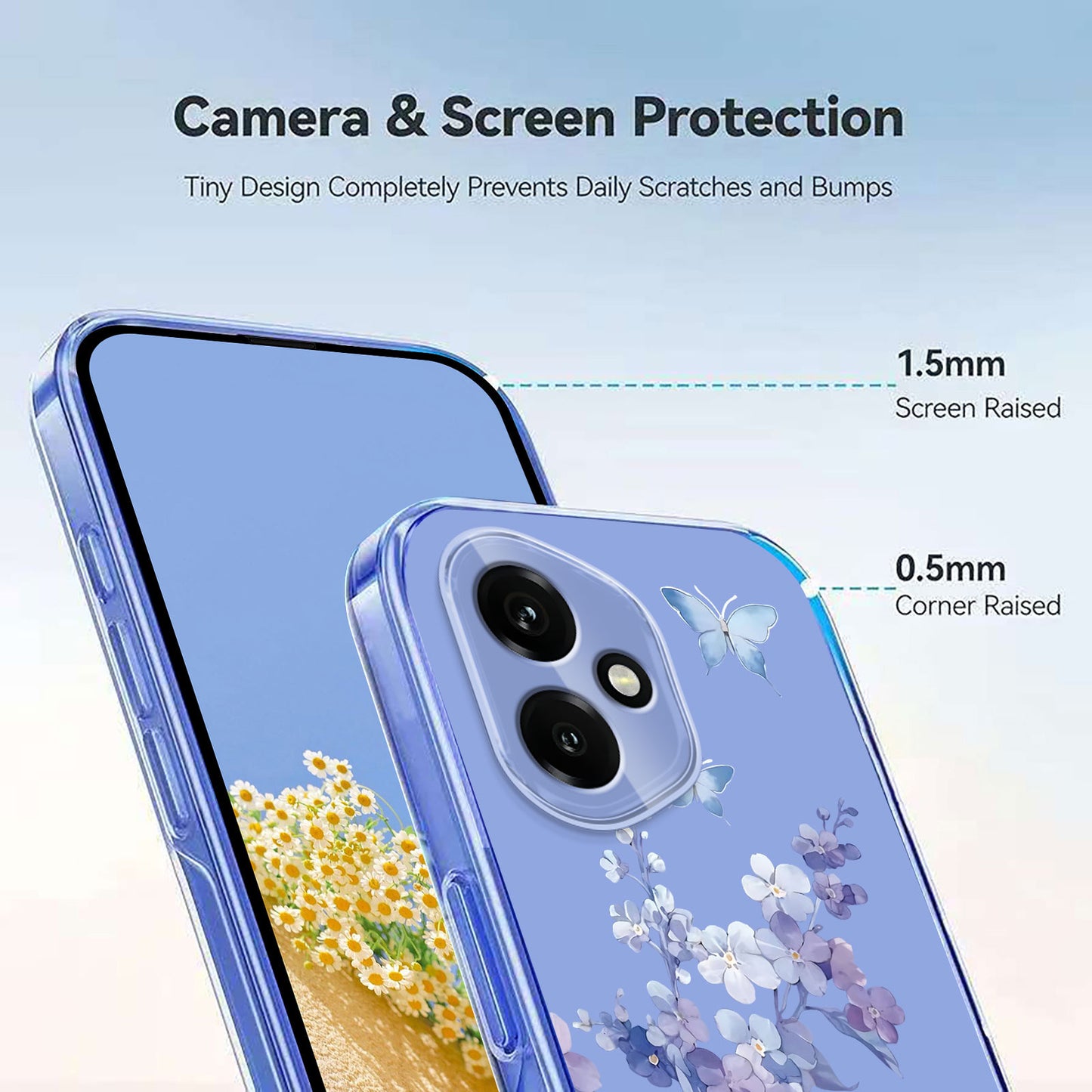 For Honor 400 5G (Global) Case Butterfly Floral Pattern Printing TPU Phone Back Cover