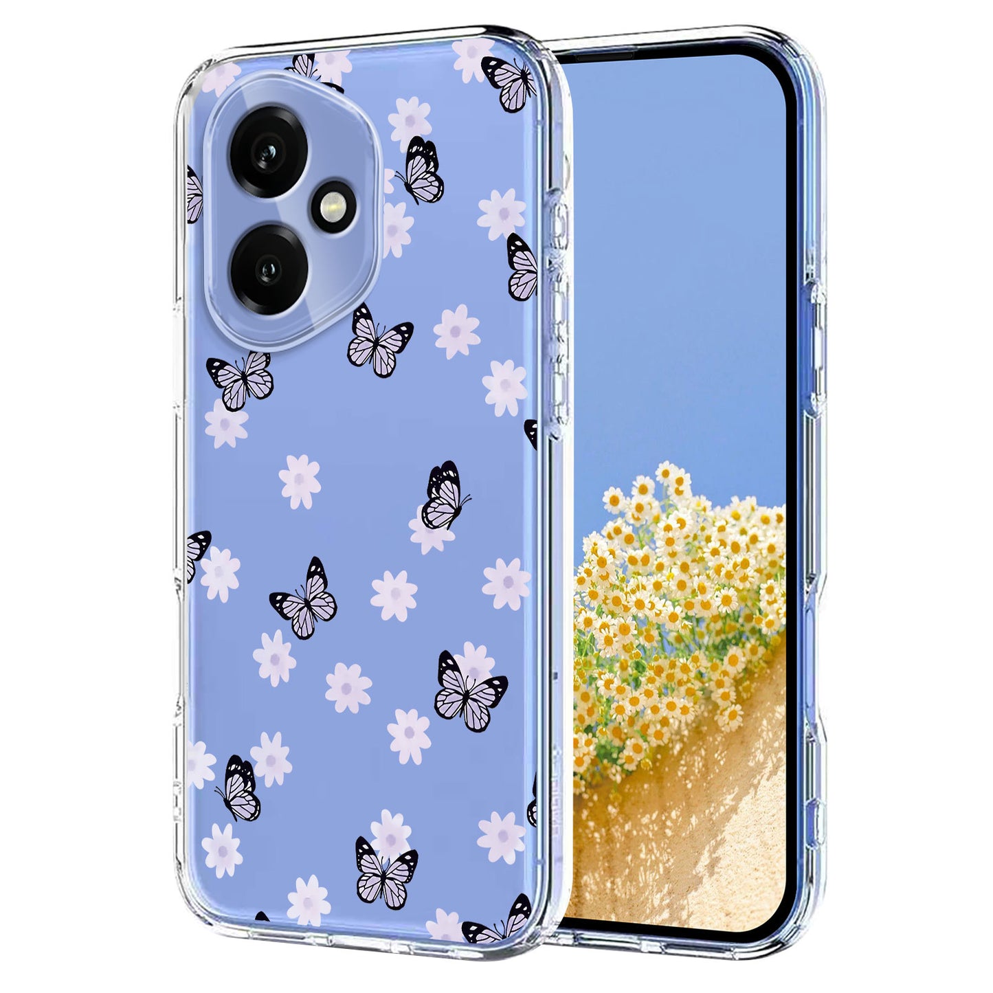 For Honor 400 5G (Global) Case Butterfly Floral Pattern Printing TPU Phone Back Cover