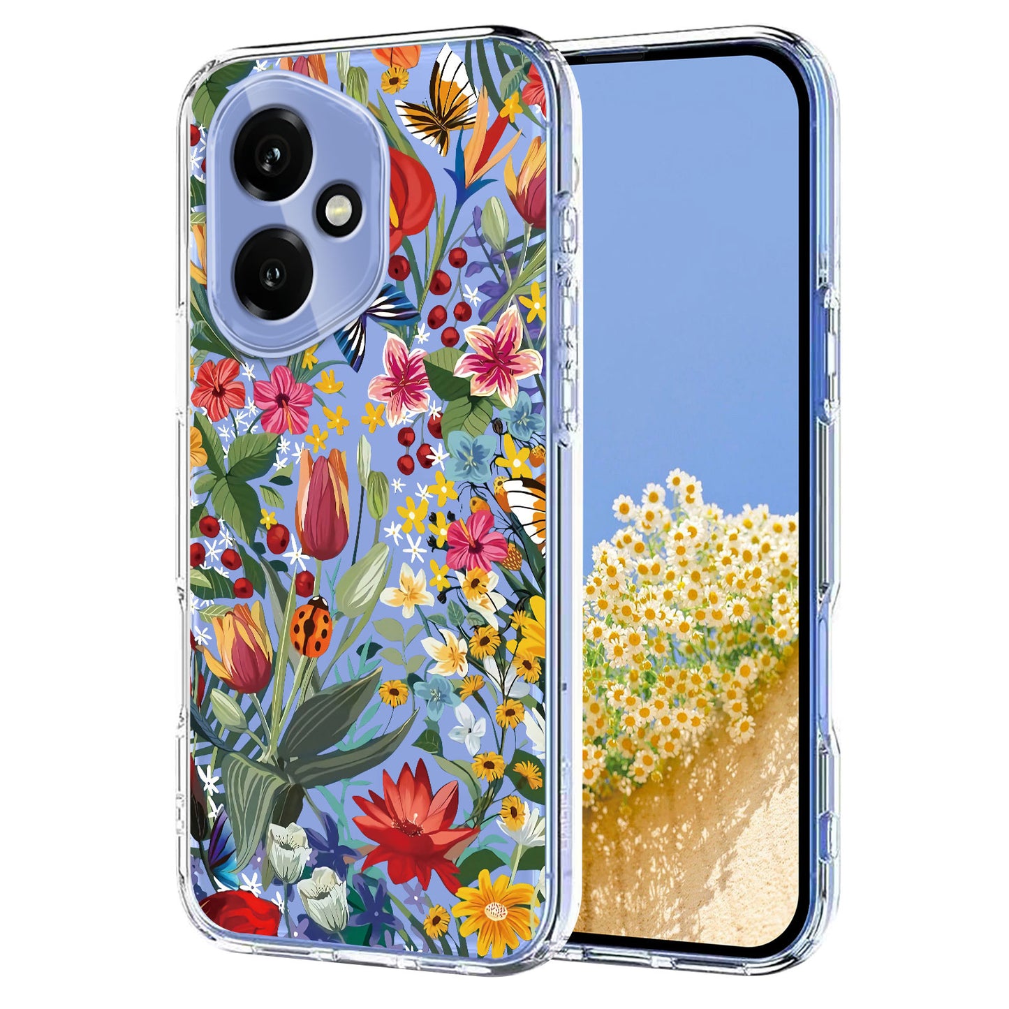 For Honor 400 5G (Global) Case Butterfly Floral Pattern Printing TPU Phone Back Cover