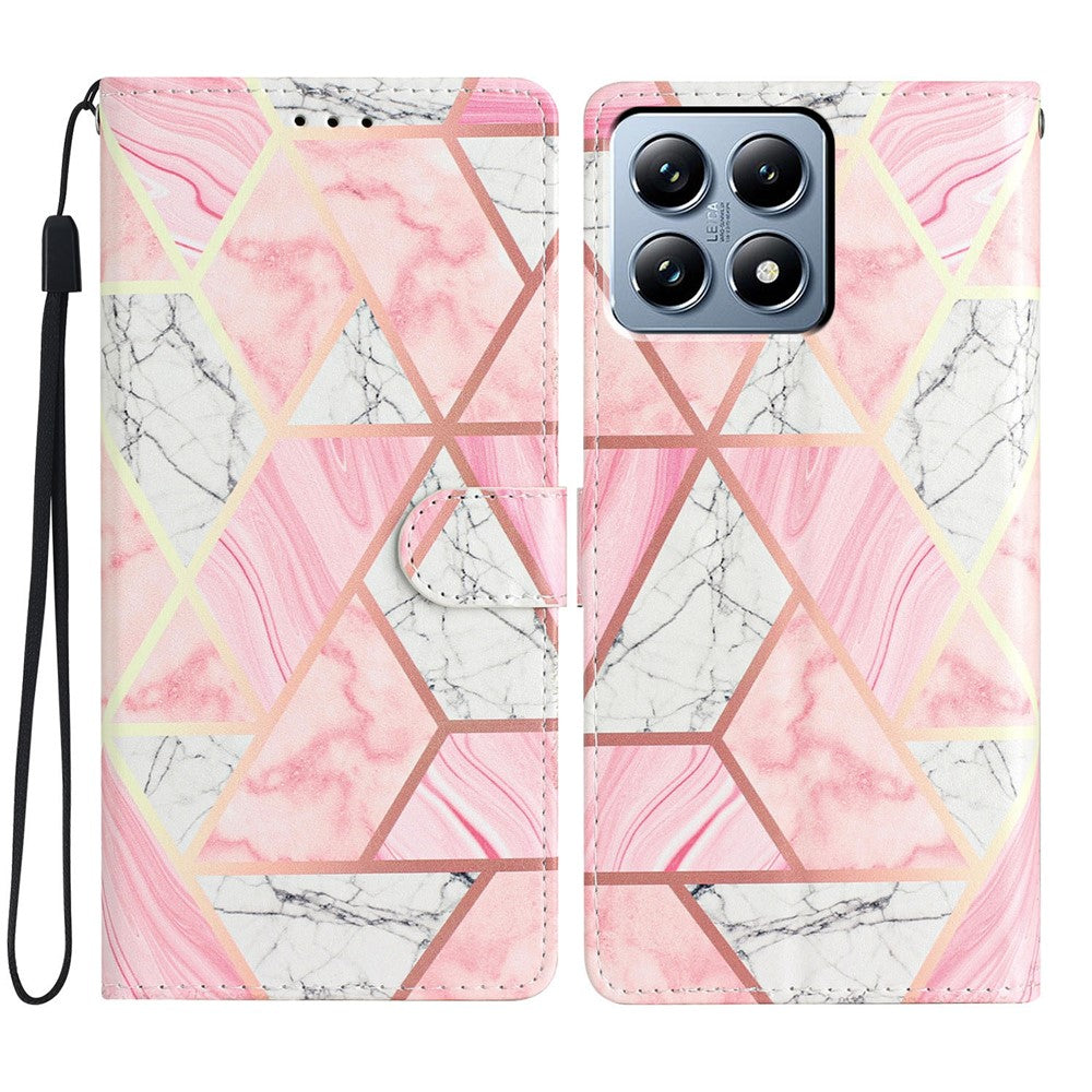 For Xiaomi 15T Wallet Case PU Leather Pattern Printing Stand Phone Cover with Strap