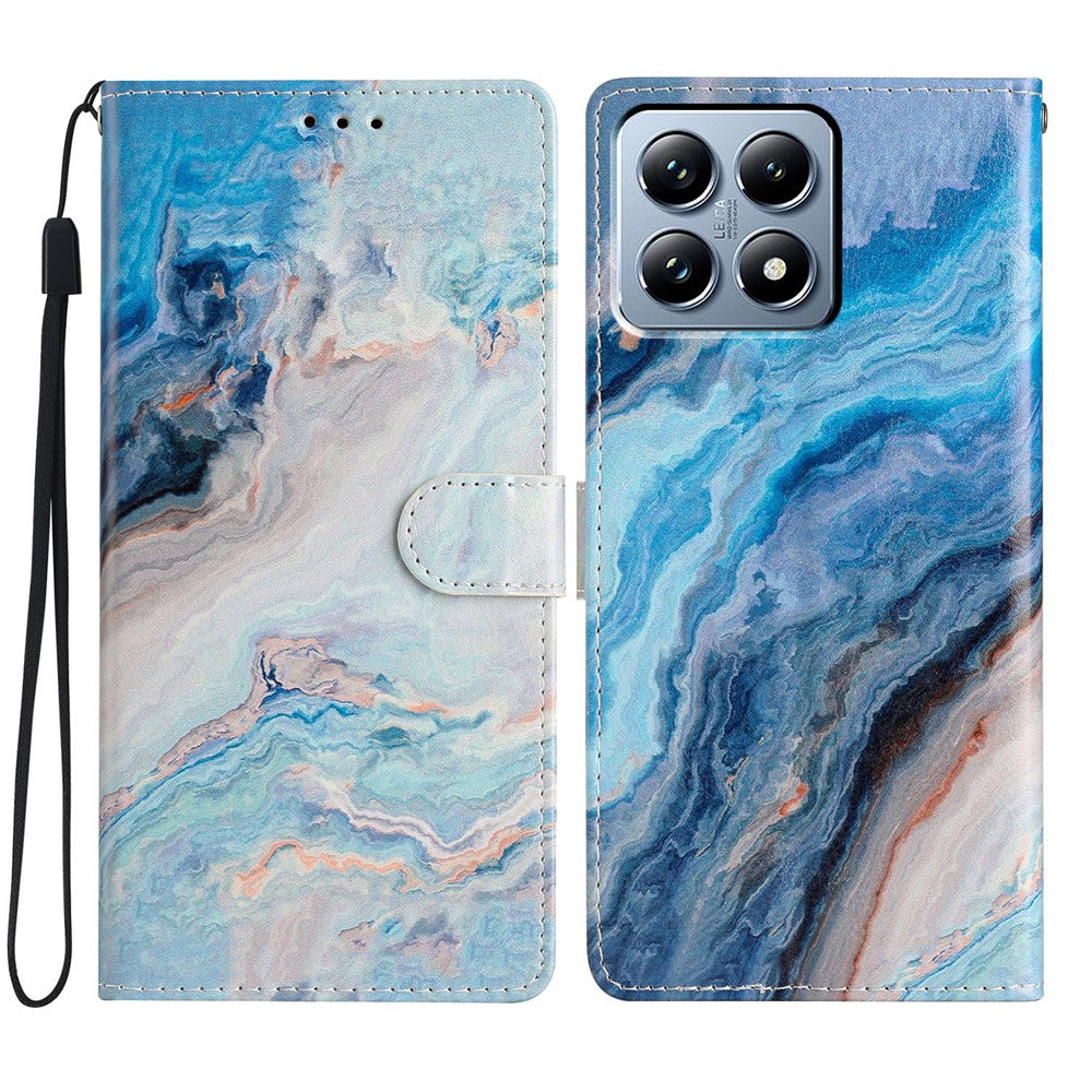 For Xiaomi 15T Wallet Case PU Leather Pattern Printing Stand Phone Cover with Strap