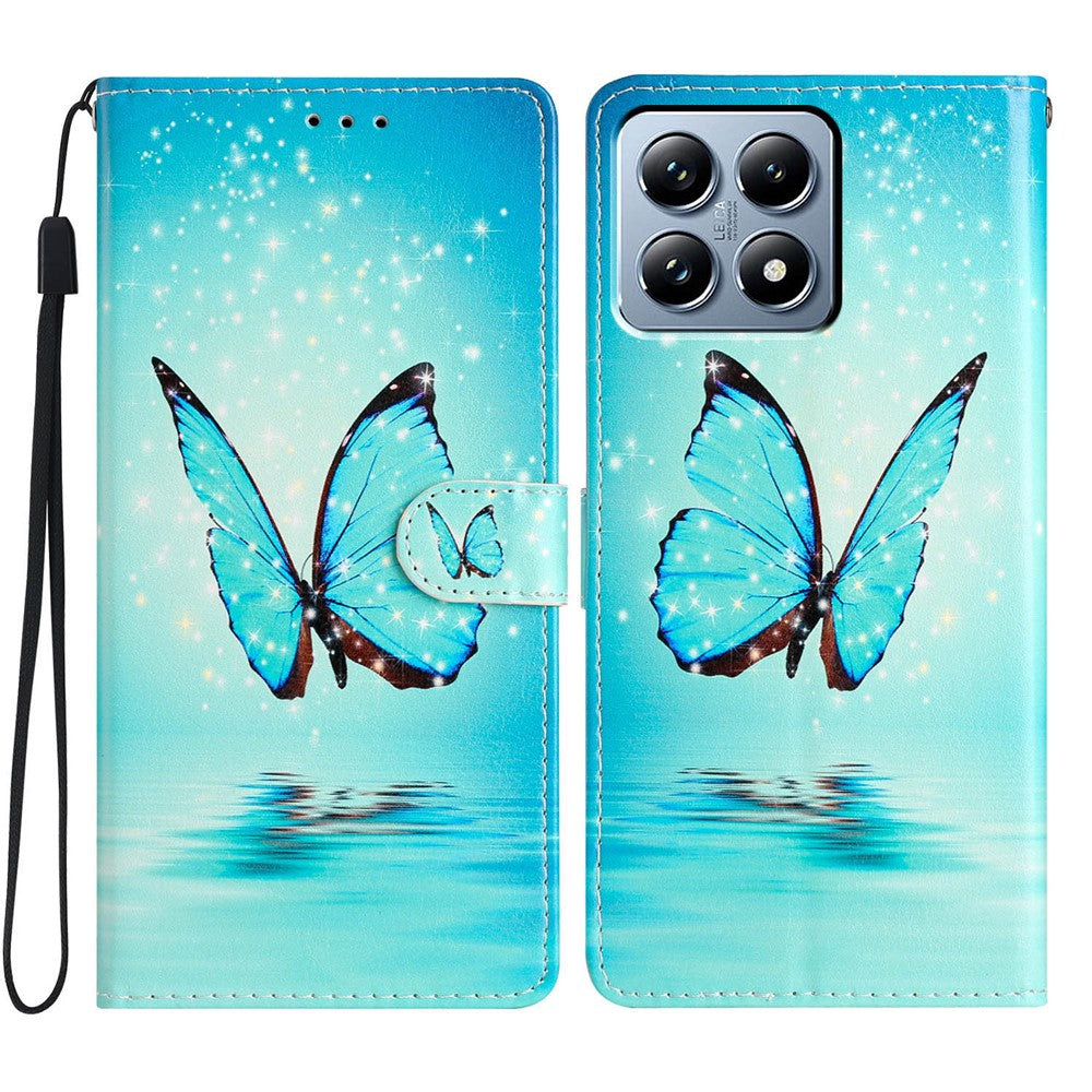 For Xiaomi 15T Pro Wallet Case PU Leather Pattern Printing Stand Phone Cover with Strap