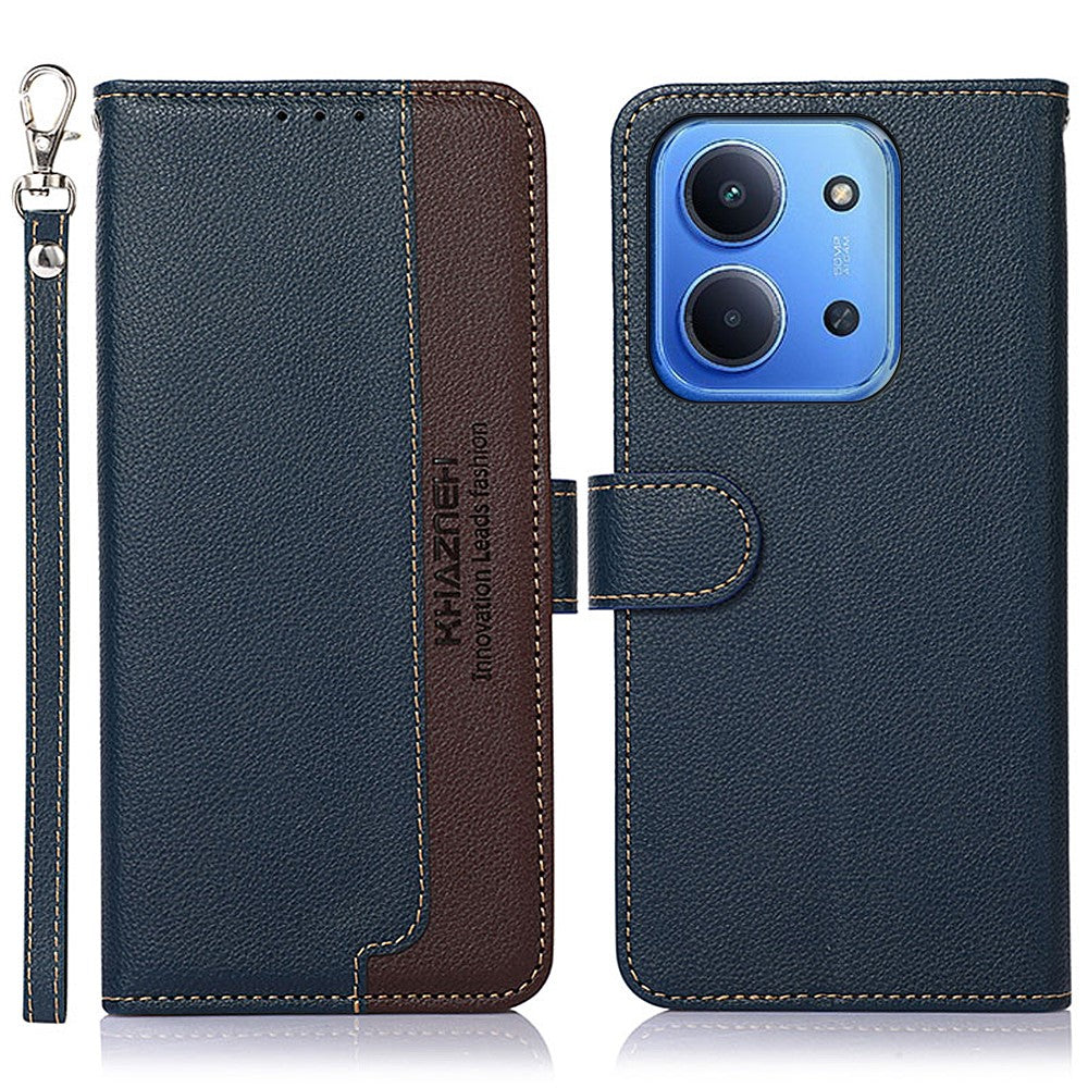KHAZNEH For Xiaomi Redmi 15C 5G (EU) (173mm) / 15C 4G (EU) (173mm) Case RFID Blocking Wallet PU Leather Phone Cover with Strap