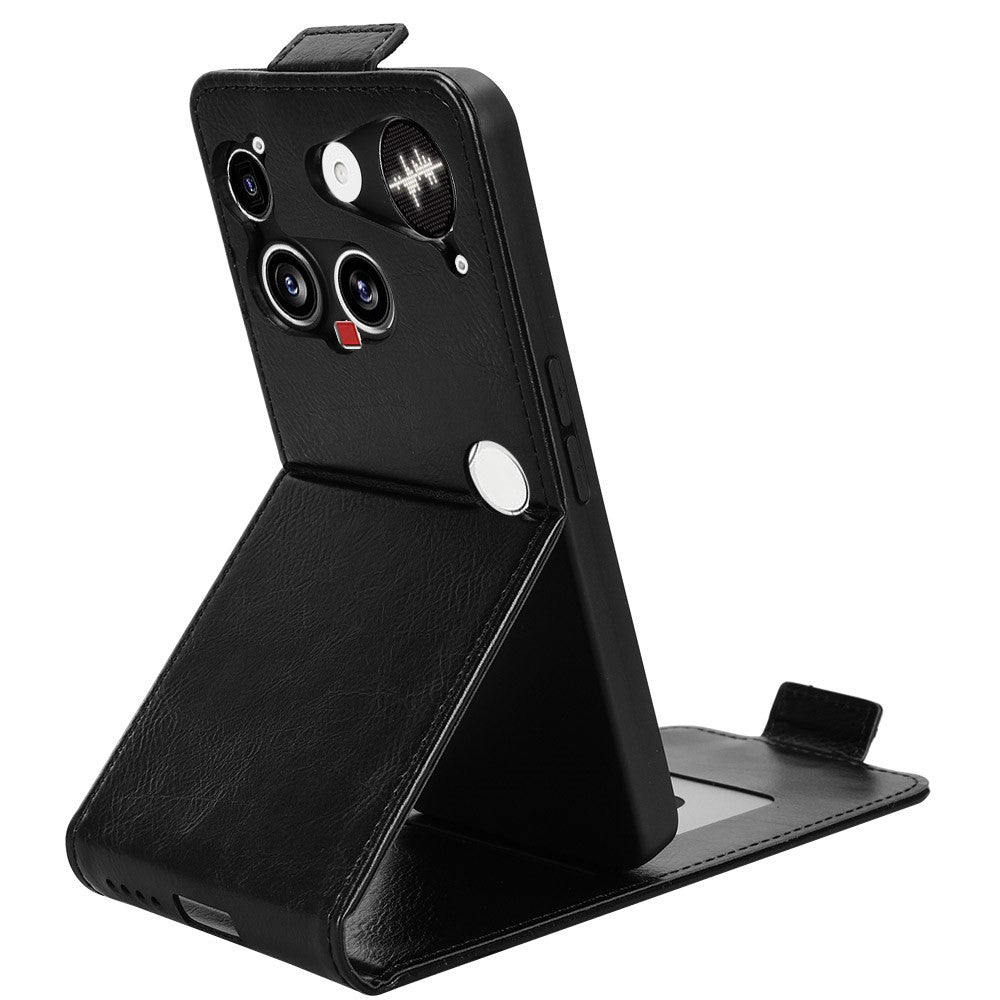 For Nothing Phone (3) 5G Stand Case Magnetic Clasp Vertical Flip Leather Phone Cover with Card Holder