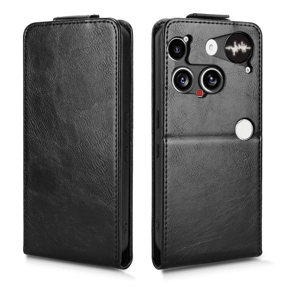 For Nothing Phone (3) 5G Stand Case Magnetic Clasp Vertical Flip Leather Phone Cover with Card Holder