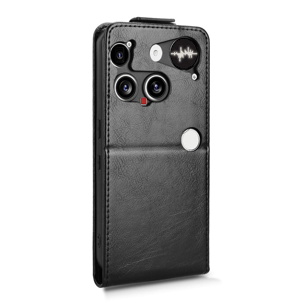 For Nothing Phone (3) 5G Stand Case Magnetic Clasp Vertical Flip Leather Phone Cover with Card Holder