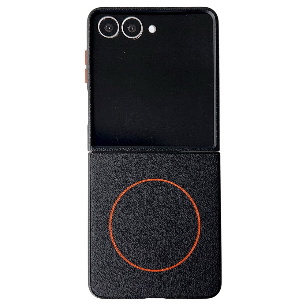 For Samsung Galaxy Z Flip7 5G Magnetic Case Leather + PC Phone Cover