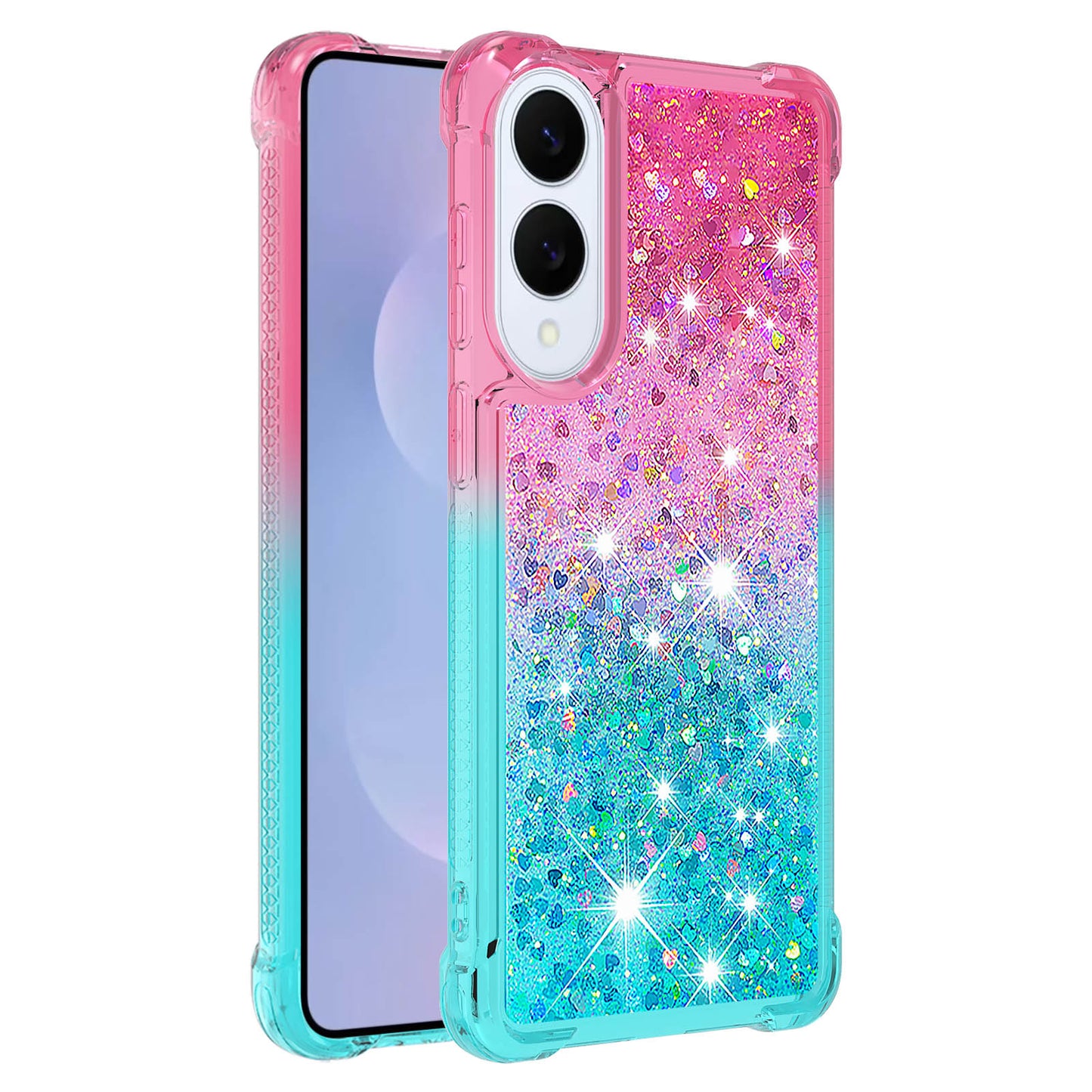 Galaxy S25 Edge Glitter-Hülle – Farbverlauf mit funkelndem Puder