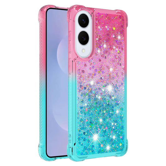 Galaxy S25 Edge Glitter-Hülle – Farbverlauf mit funkelndem Puder
