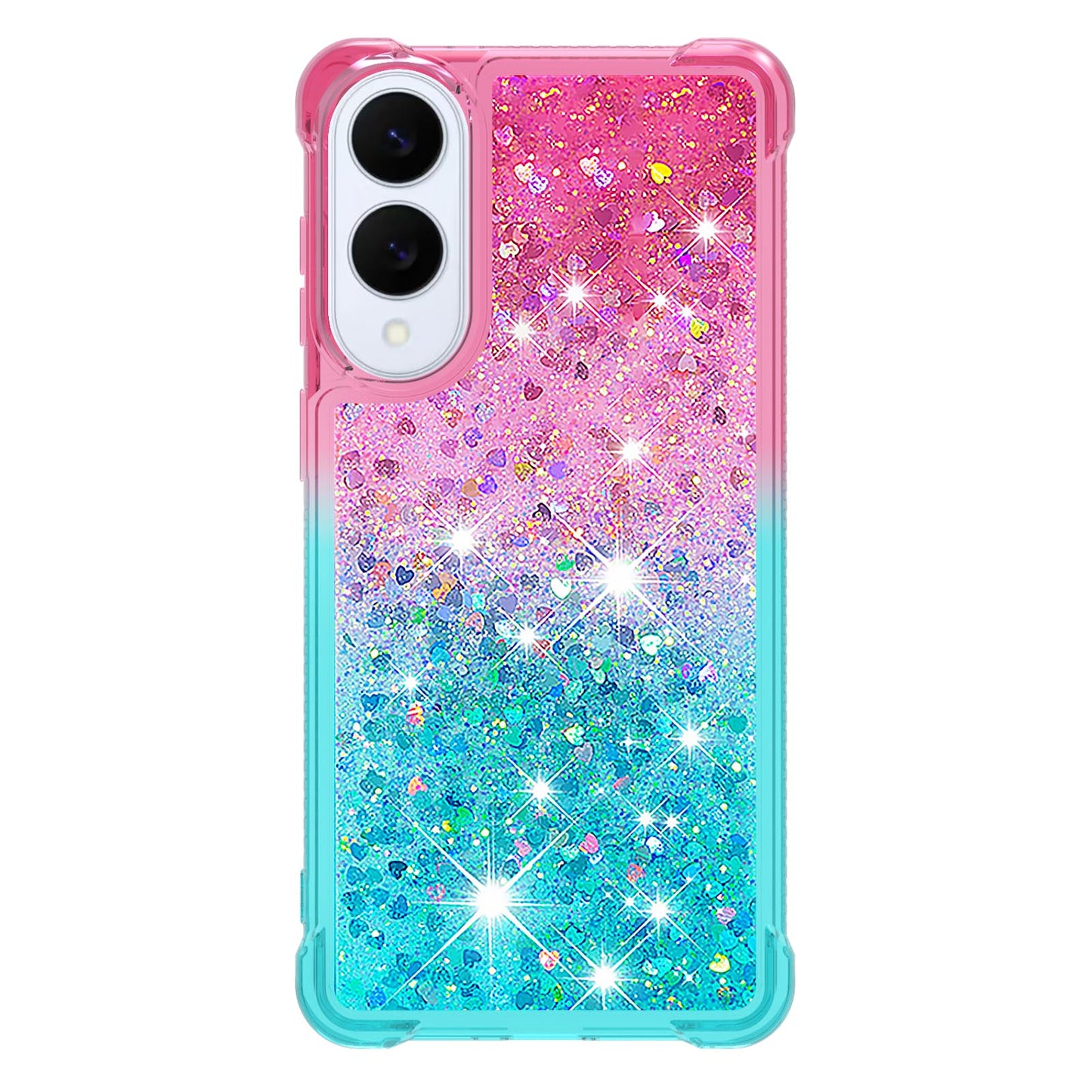 Galaxy S25 Edge Glitter-Hülle – Farbverlauf mit funkelndem Puder