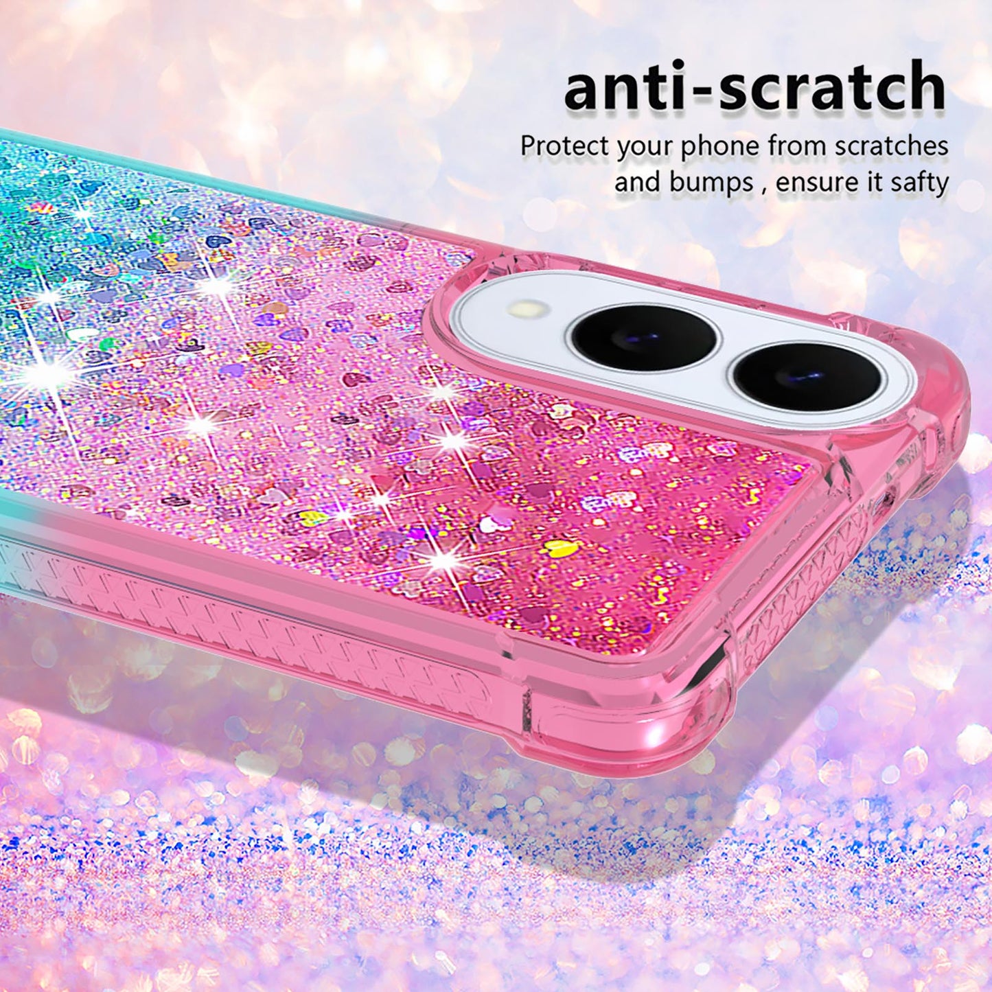 Galaxy S25 Edge Glitter-Hülle – Farbverlauf mit funkelndem Puder