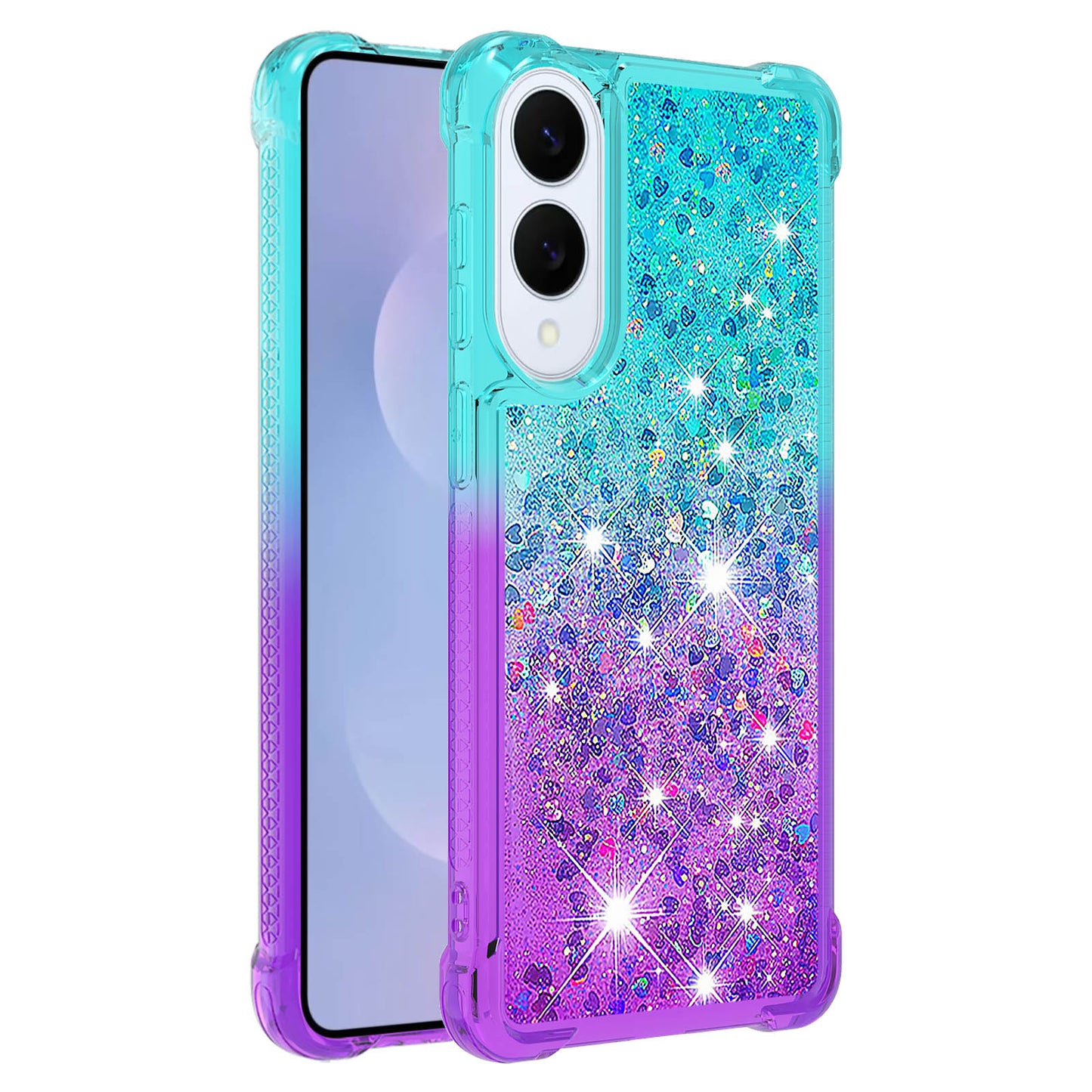 Galaxy S25 Edge Glitter-Hülle – Farbverlauf mit funkelndem Puder