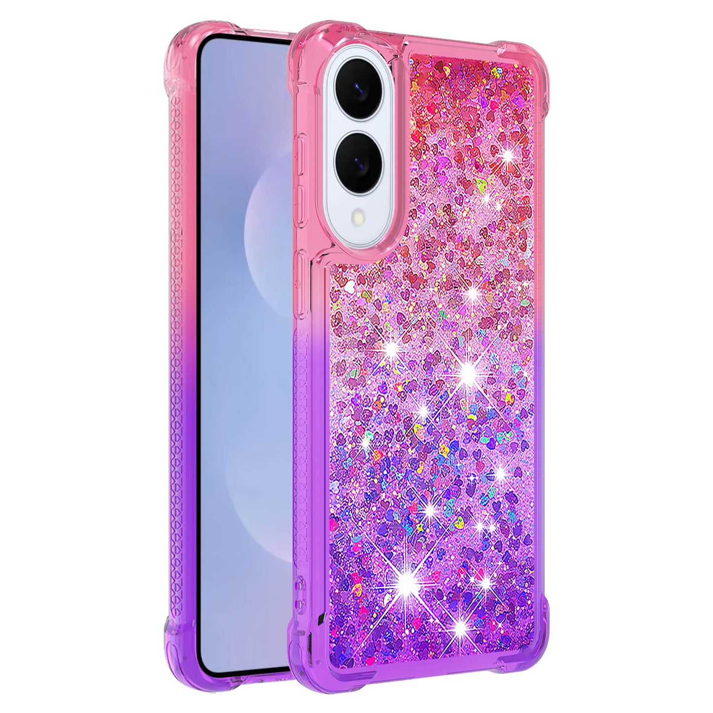 Galaxy S25 Edge Glitter-Hülle – Farbverlauf mit funkelndem Puder