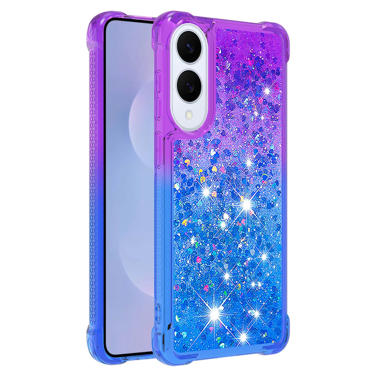 Galaxy S25 Edge Glitter-Hülle – Farbverlauf mit funkelndem Puder
