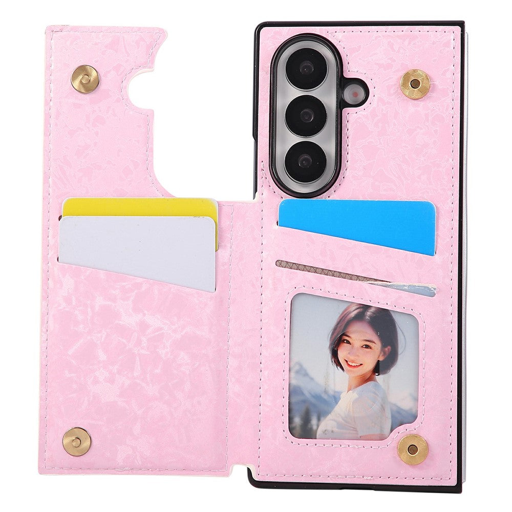 For Samsung Galaxy Z Fold7 5G Case Flower Leather PC RFID Blocking Phone Cover Card Slots