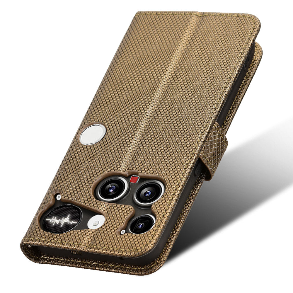 For Nothing Phone (3) 5G Leather Wallet Case with Strap Diamond Texture Phone Cover