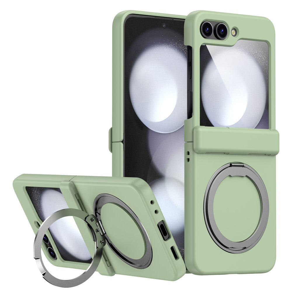For Samsung Galaxy Z Flip7 5G Case with Magnetic Kickstand Spring Hinge PC Folding Phone Cover