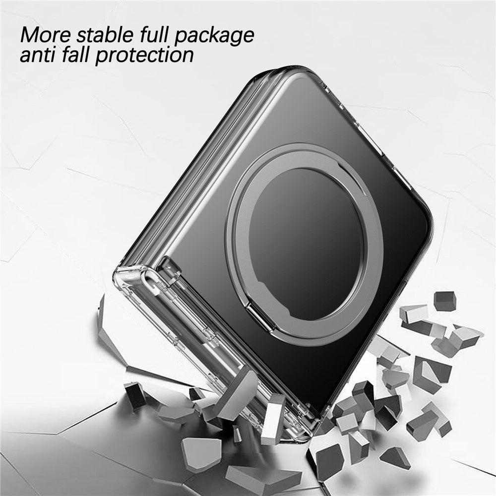 For Samsung Galaxy Z Flip7 FE 5G / Z Flip6 5G Case with Magnetic Kickstand Spring Hinge PC Folding Phone Cover